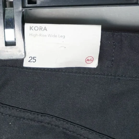 AG Women's Jeans Kora High Rise Wide Leg Jeans in Deep Black Wash size 25 - Picture 10 of 15
